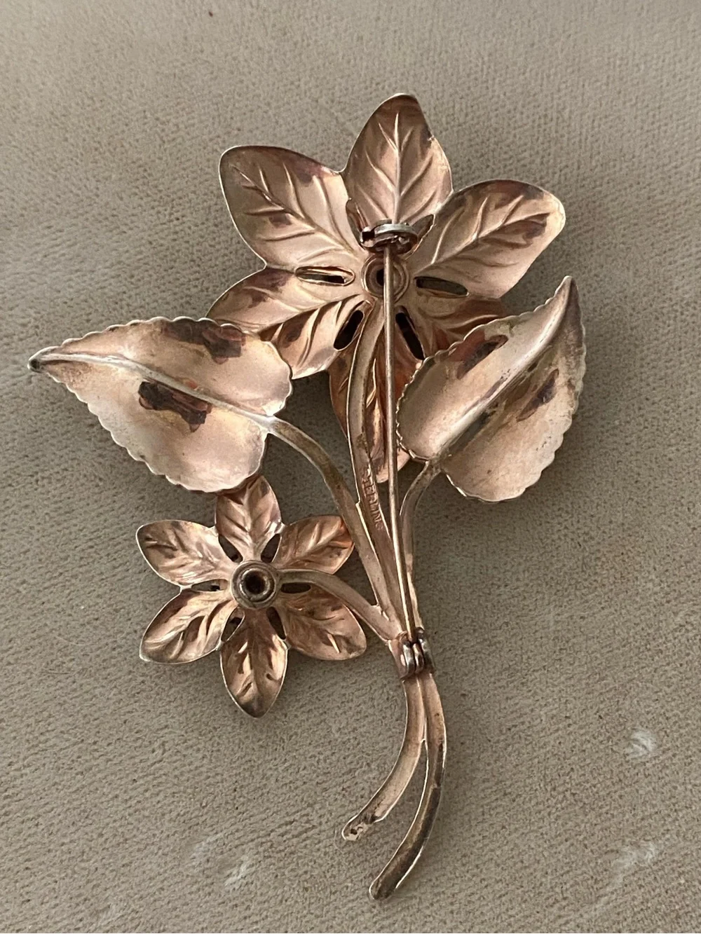 1940’s Sterling Silver Flower Brooch 925